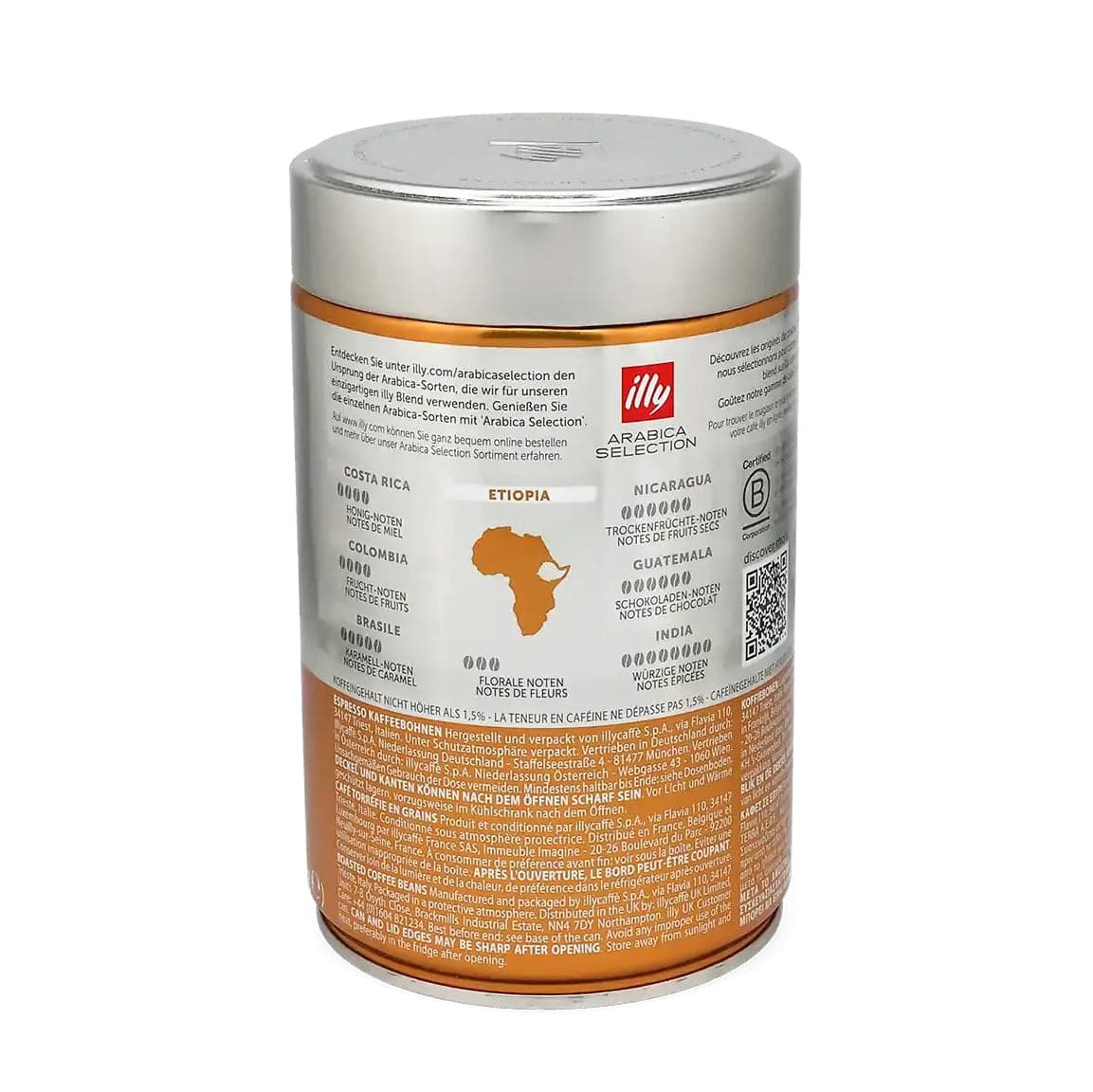 Кафе на зърна illy Arabica Selection Ethiopia, кутия 250 g, Снимка 3