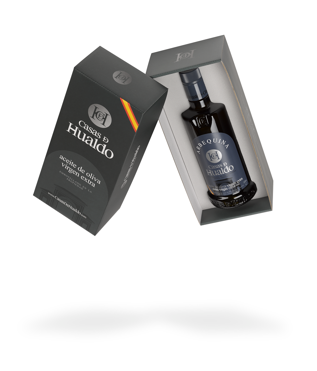 Подаръчен комплект, 1 бутилка, ARBEQUINA, от CASAS DE HUALDO, 500мл от EVOO.bg